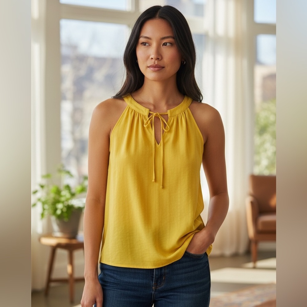 CABI Women’s Yellow Sleeveless Sunshine Cami Tank Top Size XS Style #5725